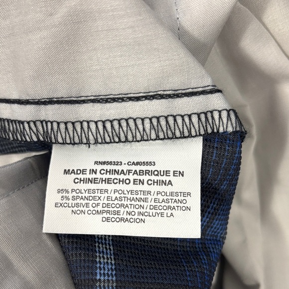 Nike Men's Blue Checkered Slim Golf Pants - Picture 8 of 9